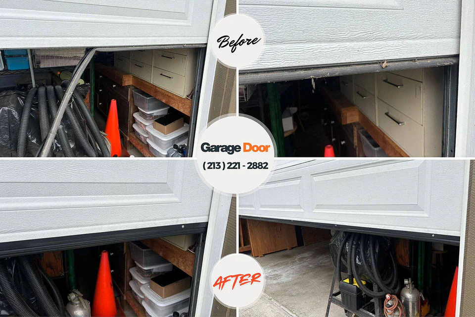 Before and after: garage door repair Fairforest, SC
